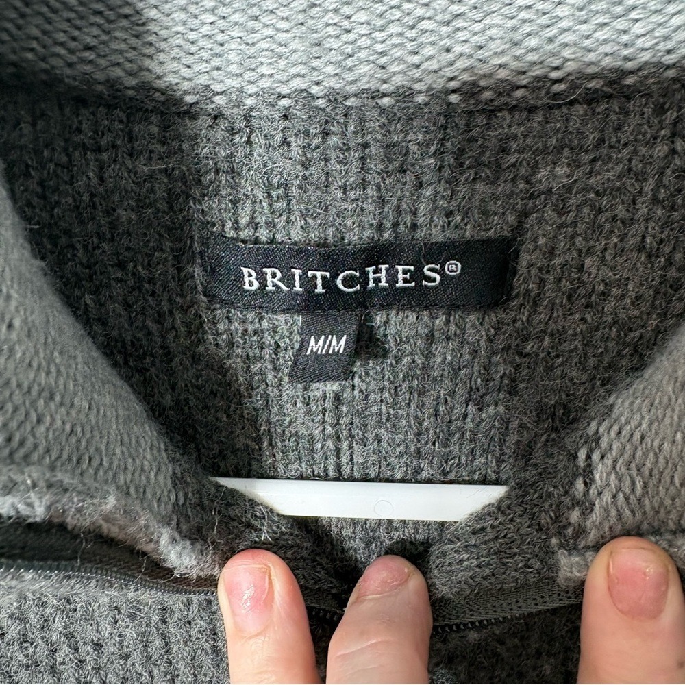 Britches Gray‎ Full Zip Wool Blend Sweater M/M Minimalist Classic Normcore - Picture 3 of 8